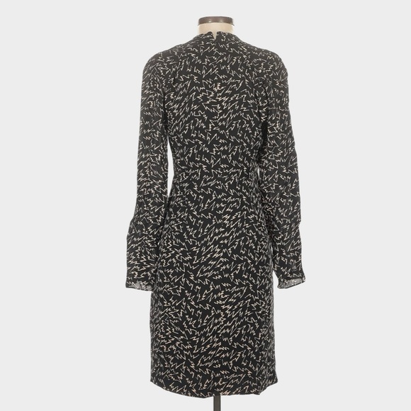 Reiss Julia NWT Black Zigzag Print Plunge Mini Dress Size 4‎ - Picture 8 of 16